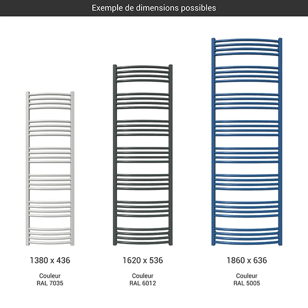 Sèche-serviette électrique - Couleur Au Choix - Raccordement à Droite - Lena/G/E8 4 Sèche-serviette électrique - Couleur Au Choix - Raccordement à Droite - Lena/G/E8 – Image 2