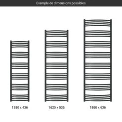 Sèche-serviette Chauffage Central - Noir Mat - Raccordement Au Centre - Lena/G/ZXN 7 Sèche-serviette Chauffage Central - Noir Mat - Raccordement Au Centre - Lena/G/ZXN -Sèche-Serviettes gamme seche serviettes lena grand noir