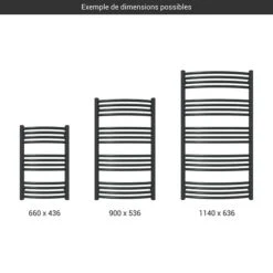 Sèche-serviette Chauffage Central - Noir Mat - Raccordement Au Centre - Lena/P/ZXN 7 Sèche-serviette Chauffage Central - Noir Mat - Raccordement Au Centre - Lena/P/ZXN -Sèche-Serviettes gamme seche serviettes lena noir 2