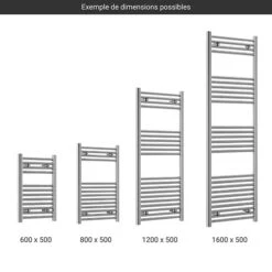 Sèche-serviette Eau Chaude - Chromé - Raccordements Aux Extrémités - LEO/GD -Sèche-Serviettes gamme seche serviettes leo chrome