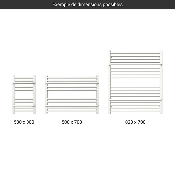 Sèche-serviette électrique Blanc - Raccordement à Droite - Lima/PE8B 4 Sèche-serviette électrique Blanc - Raccordement à Droite - Lima/PE8B – Image 2