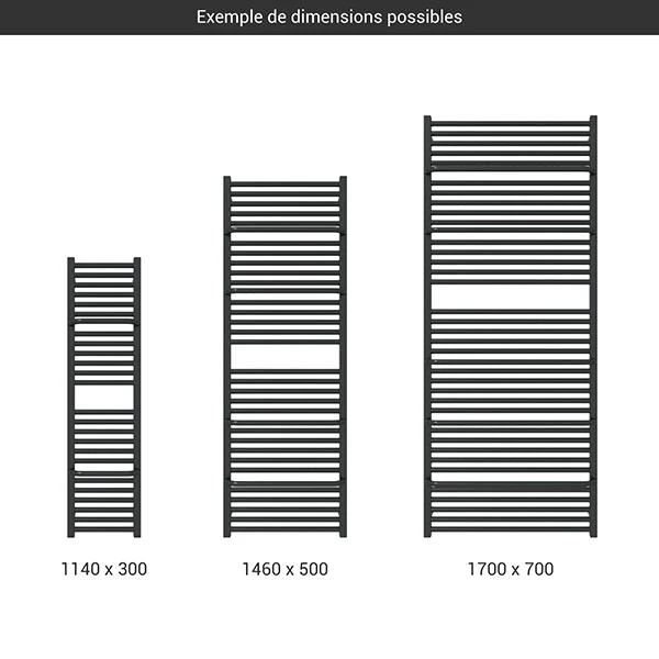 Sèche-serviette Mixte Noir - Raccordement Au Centre Et à Droite - Lima/G/Z8N 4 Sèche-serviette Mixte Noir - Raccordement Au Centre Et à Droite - Lima/G/Z8N – Image 2