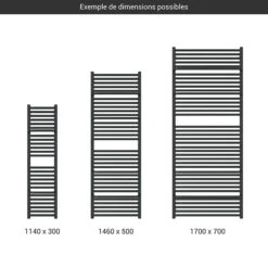 Sèche-serviette Chauffage Central - Noir Mat - Raccordement Au Centre - Lima/G/ZXN -Sèche-Serviettes gamme seche serviettes lima haut noir 2