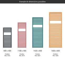 Sèche-serviette Chauffage Central - Couleur Au Choix - Raccordement Au Centre - Lukka/ZX -Sèche-Serviettes gamme seche serviettes lukka couleur 2
