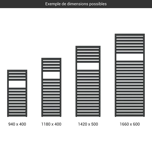Sèche-serviette Mixte Noir - Raccordement Au Centre Et à Droite - Lukka/Z8N 4 Sèche-serviette Mixte Noir - Raccordement Au Centre Et à Droite - Lukka/Z8N – Image 2
