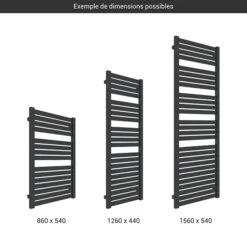 Sèche-serviette Chauffage Central - Noir Mat - Raccordement Au Centre - Mantis/ZXN -Sèche-Serviettes gamme seche serviettes mantis noir 1