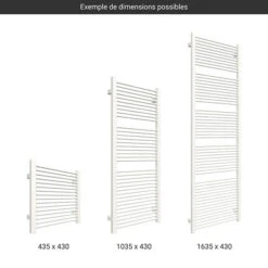 Sèche-serviette Chauffage Central - Blanc - Raccordement Aux Extrémités - Largeur 430mm 6 Sèche-serviette Chauffage Central - Blanc - Raccordement Aux Extrémités - Largeur 430mm -Sèche-Serviettes gamme seche serviettes mike 430 blanc