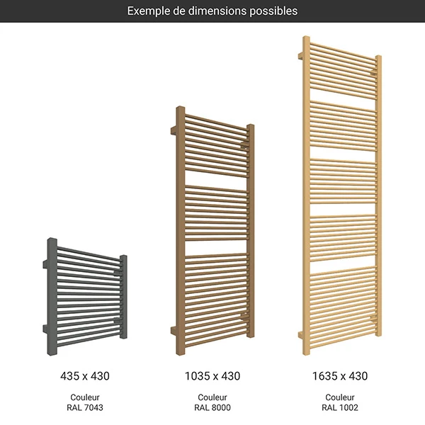 Sèche-serviette Chauffage Central - Raccordement Aux Extrémités - Mike/SX - Largeur 430mm 4 Sèche-serviette Chauffage Central - Raccordement Aux Extrémités - Mike/SX - Largeur 430mm – Image 2