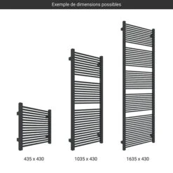 Sèche-serviette Chauffage Central - Noir Mat - Raccordement Aux Extrémités - Mike/SXN - Largeur 430mm 6 Sèche-serviette Chauffage Central - Noir Mat - Raccordement Aux Extrémités - Mike/SXN - Largeur 430mm -Sèche-Serviettes gamme seche serviettes mike 430 noir 2
