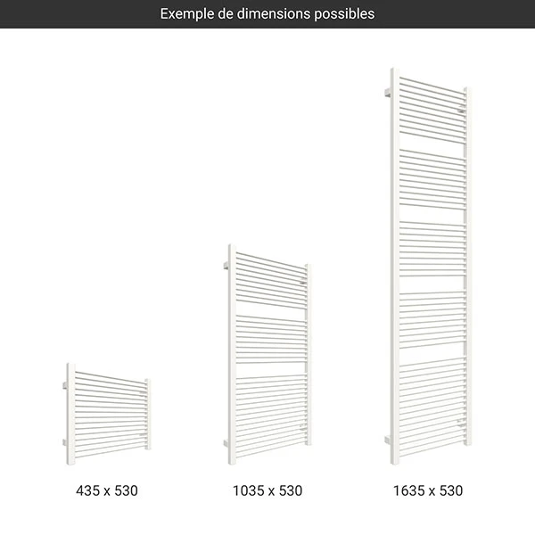Sèche-serviette Mixte Blanc - Raccordement Au Centre Et à Droite - Mike/Z8B - Largeur 530mm 4 Sèche-serviette Mixte Blanc - Raccordement Au Centre Et à Droite - Mike/Z8B - Largeur 530mm – Image 2