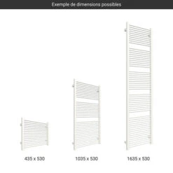 Sèche-serviette Chauffage Central - Blanc - Raccordement Aux Extrémités - Largeur 530mm -Sèche-Serviettes gamme seche serviettes mike 530 blanc