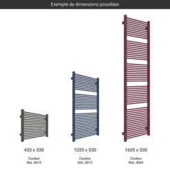 Sèche-serviette électrique - Couleur Au Choix - Raccordement à Droite - Mike/530/E8 -Sèche-Serviettes gamme seche serviettes mike 530 couleur 1