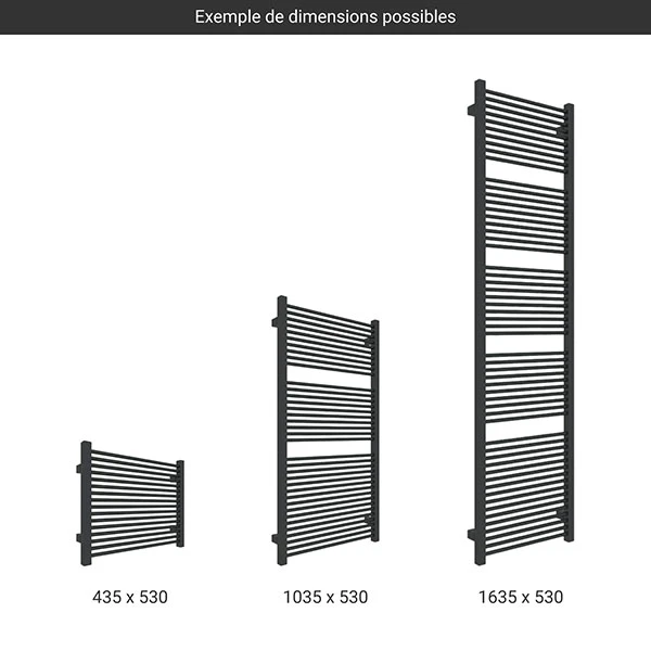 Sèche-serviette électrique Noir - Raccordement à Droite - Mike/530/E8N 4 Sèche-serviette électrique Noir - Raccordement à Droite - Mike/530/E8N – Image 2