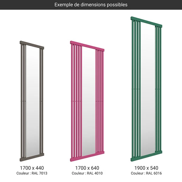 Sèche-serviette Avec Miroir - Raccordement Au Centre - Couleur Au Choix - Intra/ZX 4 Sèche-serviette Avec Miroir - Raccordement Au Centre - Couleur Au Choix - Intra/ZX – Image 2