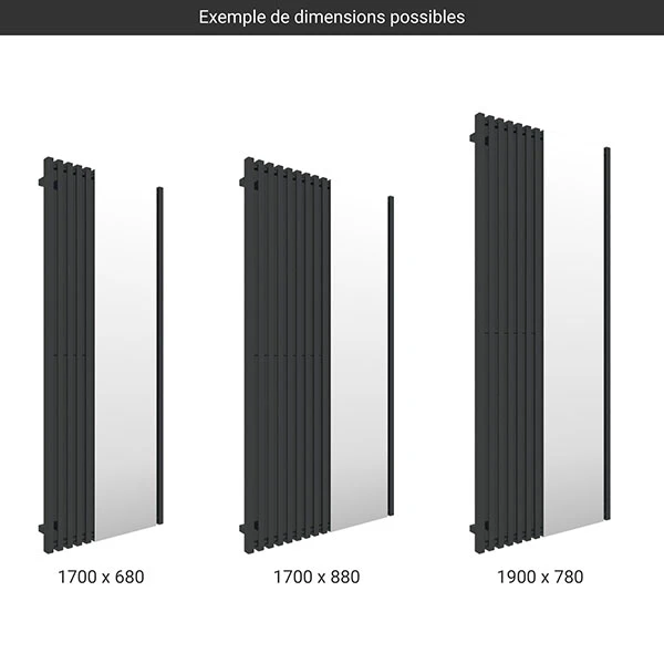 Sèche-serviette Avec Miroir - Raccordement Aux Extrémités - Noir - Triga M/SXN 4 Sèche-serviette Avec Miroir - Raccordement Aux Extrémités - Noir - Triga M/SXN – Image 2
