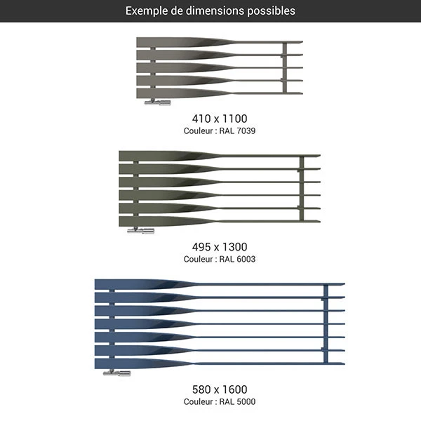 Sèche-serviette Horizontal - Chauffage Central - Couleur Au Choix - Raccordement à Droite - Cyklon/O8 4 Sèche-serviette Horizontal - Chauffage Central - Couleur Au Choix - Raccordement à Droite - Cyklon/O8 – Image 2