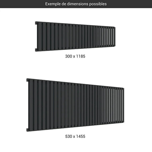 Sèche-serviette Horizontal - Chauffage Central - Noir - Raccordement à Gauche - Nemo/YLN 4 Sèche-serviette Horizontal - Chauffage Central - Noir - Raccordement à Gauche - Nemo/YLN – Image 2
