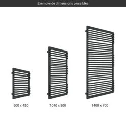 Sèche-serviette Chauffage Central - Noir Mat - Raccordement Au Centre - Poc/ZXN -Sèche-Serviettes gamme seche serviettes poc noir