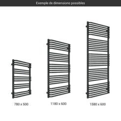 Sèche-serviette Chauffage Central - Noir Mat - Raccordement Au Centre - Pola/ZXN 6 Sèche-serviette Chauffage Central - Noir Mat - Raccordement Au Centre - Pola/ZXN -Sèche-Serviettes gamme seche serviettes pola noir