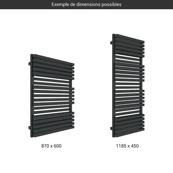Sèche-serviette électrique Noir - Raccordement à Droite - Quadb/E8N 4 Sèche-serviette électrique Noir - Raccordement à Droite - Quadb/E8N – Image 2