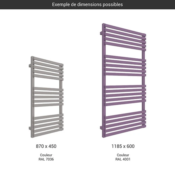 Sèche-serviette Mixte - Couleur Au Choix - Raccordement Au Centre Et à Droite - Quads/Z8 4 Sèche-serviette Mixte - Couleur Au Choix - Raccordement Au Centre Et à Droite - Quads/Z8 – Image 2
