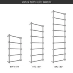 Sèche-serviette Chauffage Central - Raccordement Aux Extrémités - Chromé - Rétro -Sèche-Serviettes gamme seche serviettes retro chrome 2
