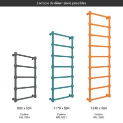 Sèche-serviette Chauffage Central - Raccordement Aux Extrémités - Couleur Au Choix - Rétro S/AX -Sèche-Serviettes gamme seche serviettes retro couleur 2