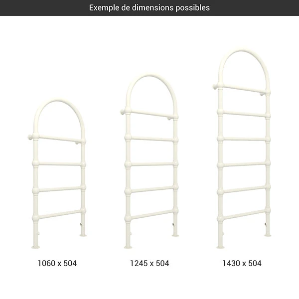 Sèche-serviette Chauffage Central - Raccordement Aux Extrémités - Blanc - Rétro S 4 Sèche-serviette Chauffage Central - Raccordement Aux Extrémités - Blanc - Rétro S – Image 2