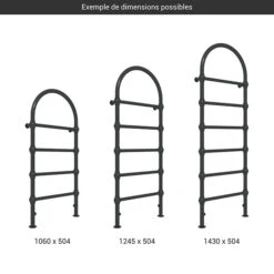 Sèche-serviette Chauffage Central - Noir Mat - Raccordement Aux Extrémités - Rétro S -Sèche-Serviettes gamme seche serviettes retro s noir