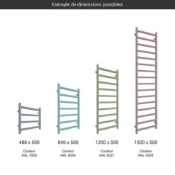 Sèche-serviette Chauffage Central - Couleur Au Choix - Raccordement Au Centre - Simple/ZX -Sèche-Serviettes gamme seche serviettes simple couleur 1