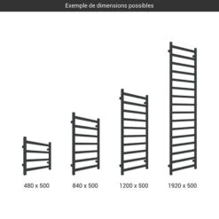 Sèche-serviette Chauffage Central - Noir Mat - Raccordement Au Centre - Simple/ZXN -Sèche-Serviettes gamme seche serviettes simple noir