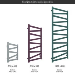 Sèche-serviette Chauffage Central - Couleur Au Choix - Raccordement Au Centre - Vipera/ZX -Sèche-Serviettes gamme seche serviettes vipera couleur