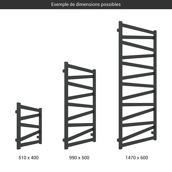 Sèche-serviette Chauffage Central - Noir Mat - Raccordement Au Centre - Vipera/ZXN 4 Sèche-serviette Chauffage Central - Noir Mat - Raccordement Au Centre - Vipera/ZXN – Image 2