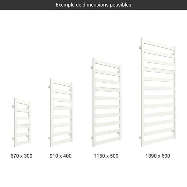 Sèche-serviette électrique Blanc - Raccordement à Droite - Vivo/E8B 4 Sèche-serviette électrique Blanc - Raccordement à Droite - Vivo/E8B – Image 2