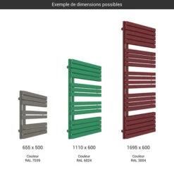 Sèche-serviette Chauffage Central - Couleur Au Choix - Raccordement à Une Extrémité - Warp S/GD 6 Sèche-serviette Chauffage Central - Couleur Au Choix - Raccordement à Une Extrémité - Warp S/GD -Sèche-Serviettes gamme seche serviettes warp s couleur 1