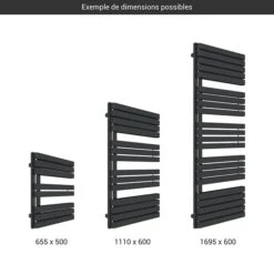 Sèche-serviette Chauffage Central - Noir - Raccordement à Une Extrémité - Warp S/GDN 6 Sèche-serviette Chauffage Central - Noir - Raccordement à Une Extrémité - Warp S/GDN -Sèche-Serviettes gamme seche serviettes warp s noir
