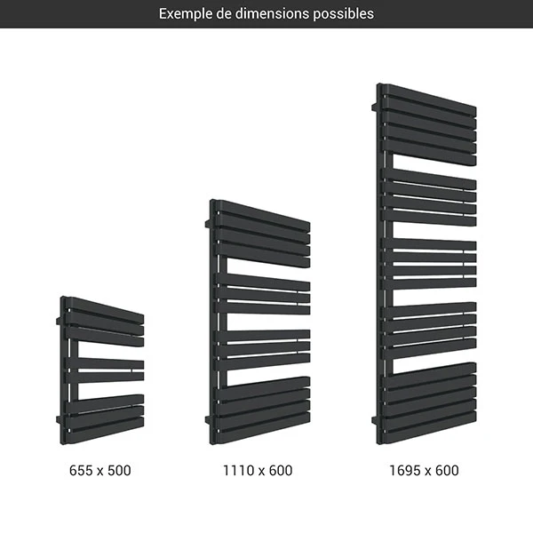 Sèche-serviette Chauffage Central - Noir - Raccordement à Une Extrémité - Warp S/GDN 4 Sèche-serviette Chauffage Central - Noir - Raccordement à Une Extrémité - Warp S/GDN – Image 2