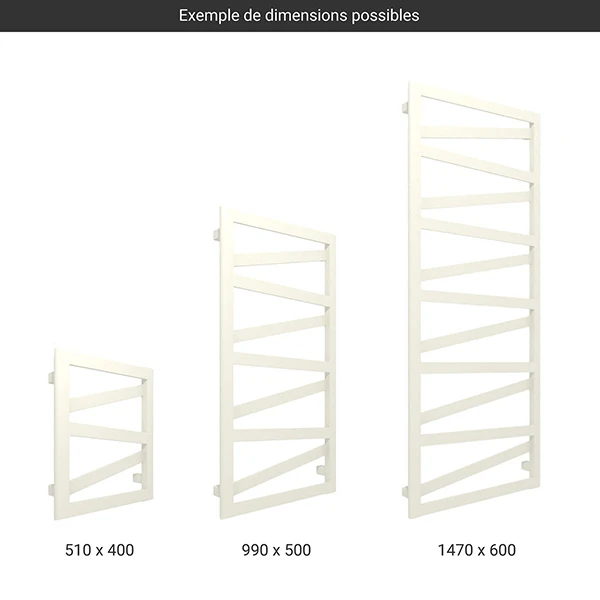 Sèche-serviette électrique Blanc - Raccordement à Droite - Wind/E8B 4 Sèche-serviette électrique Blanc - Raccordement à Droite - Wind/E8B – Image 2