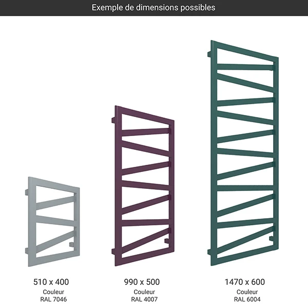 Sèche-serviette Chauffage Central - Couleur Au Choix - Raccordement Au Centre - Wind/ZX 4 Sèche-serviette Chauffage Central - Couleur Au Choix - Raccordement Au Centre - Wind/ZX – Image 2