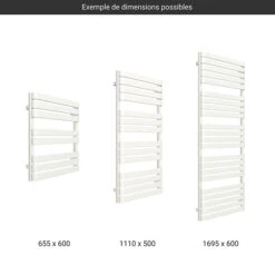 Sèche-serviette Chauffage Central Blanc - Raccordement Aux Extrémités - Warp T -Sèche-Serviettes gamme seche serviettes wrap t blanc 1