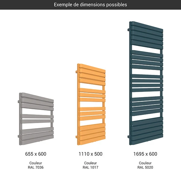 Sèche-serviette Chauffage Central - Couleur Au Choix - Raccordement Au Centre - Warp/TB/ZX 4 Sèche-serviette Chauffage Central - Couleur Au Choix - Raccordement Au Centre - Warp/TB/ZX – Image 2