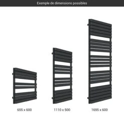 Sèche-serviette Chauffage Central - Noir Mat - Raccordement Au Centre - Warp/TB/ZXN -Sèche-Serviettes gamme seche serviettes wrap tb noir 2