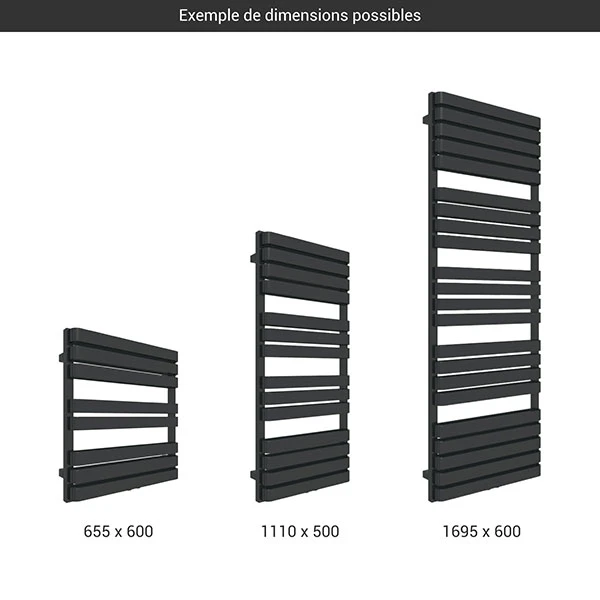 Sèche-serviette Mixte Noir - Raccordement Au Centre Et à Droite - Warp T Bold/Z8N 4 Sèche-serviette Mixte Noir - Raccordement Au Centre Et à Droite - Warp T Bold/Z8N – Image 2