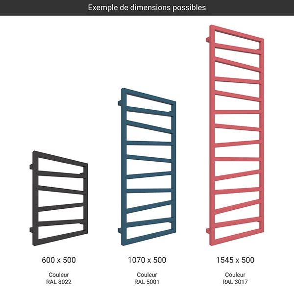 Sèche-serviette Chauffage Central - Couleur Au Choix - Raccordement Au Centre - Zigzag/ZX 4 Sèche-serviette Chauffage Central - Couleur Au Choix - Raccordement Au Centre - Zigzag/ZX – Image 2