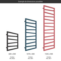 Sèche-serviette électrique - Couleur Au Choix - Raccordement à Droite - Zigzag/E8 7 Sèche-serviette électrique - Couleur Au Choix - Raccordement à Droite - Zigzag/E8 -Sèche-Serviettes gamme seche serviettes zigzag couleur 2
