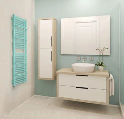 Sèche-serviette Mixte - Couleur Au Choix - Raccordement Au Centre Et à Droite - Lima/Z8 -Sèche-Serviettes grand radiateur design puissant bleu lima 1