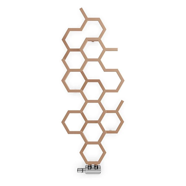 Sèche-serviette Design - Chauffage Central - Bright Copper - Raccordement Au Centre - HEX/ZXBCO 3 Sèche-serviette Design - Chauffage Central - Bright Copper - Raccordement Au Centre - HEX/ZXBCO