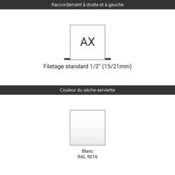 Sèche-serviette Chauffage Central - Raccordement Aux Extrémités - Blanc - Rétro S 7 Sèche-serviette Chauffage Central - Raccordement Aux Extrémités - Blanc - Rétro S -Sèche-Serviettes raccordement ax blanc