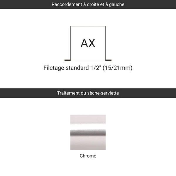 Sèche-serviette - Chauffage Central - Chromé - Rétro/S/CH 5 Sèche-serviette - Chauffage Central - Chromé - Rétro/S/CH – Image 3