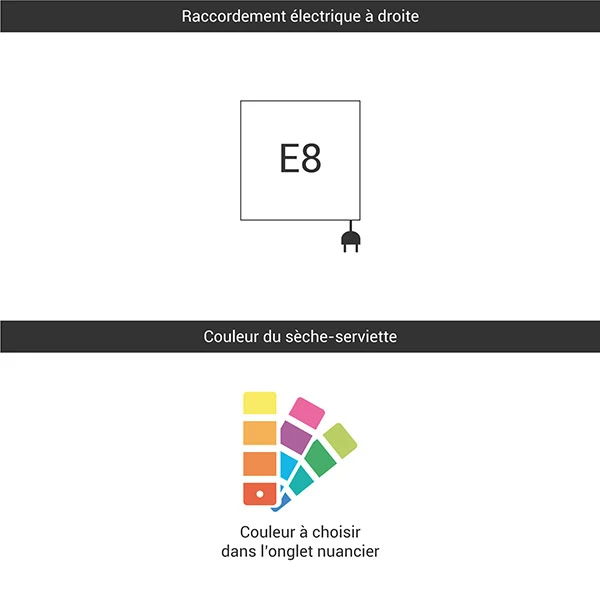 Sèche-serviette électrique - Couleur Au Choix - Raccordement à Droite - Tytus/E8 5 Sèche-serviette électrique - Couleur Au Choix - Raccordement à Droite - Tytus/E8 – Image 3